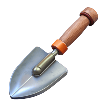 impressive classic Garden Trowel Cutout with Metal Blade Transparent Background authentic png