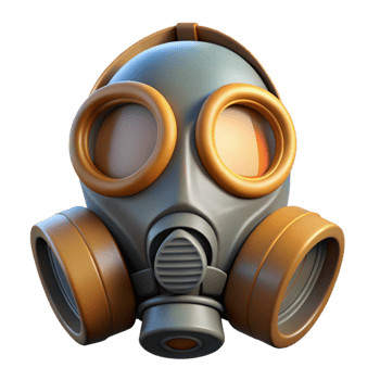 elegant traditional Gas Mask Half Face Respirator Cutout Transparent Background png