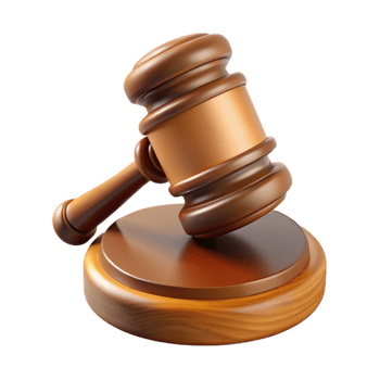 dramatic creative Gavel Icon with Wooden Base Isolated detailed png