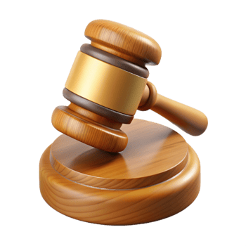 impressive abstract Gavel Icon with Wooden Base Isolated professional png