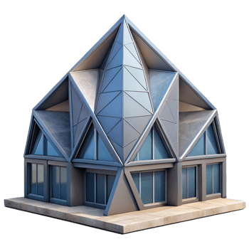 extraordinary minimalist Geometric Building Angular Design Cutout Isolated detailed png