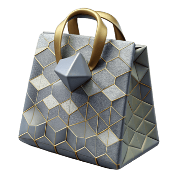 vibrant classic Geometric Patterned Gift Bag Top View Transparent Background authentic png