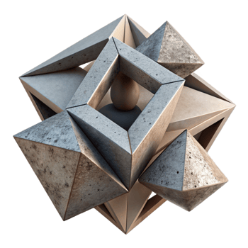 wonderful vintage Geometric Shapes 3d Style Cutout high quality png