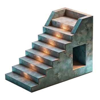 vibrant traditional Geometric Staircase Design Illuminated Cutout authentic png