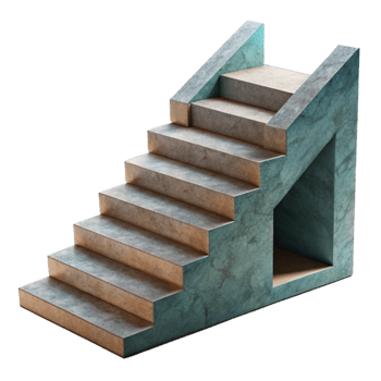 beautiful minimalist Geometric Staircase Design with Railing Cutout premium png