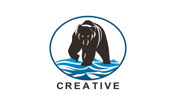 A Bear In The River vector