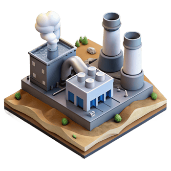 vibrant traditional Geothermal Energy Plant Aerial View Transparent Background genuine png