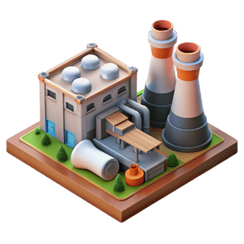 magnificent artistic Geothermal Energy Plant Aerial View Transparent Background professional png