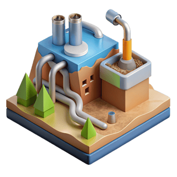 extraordinary artistic Geothermal Energy System Diagram Transparent Background high quality png