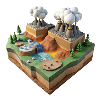 beautiful creative Geothermal Field Landscape Panorama Cutout high quality png