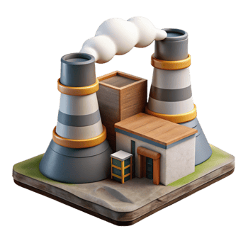 stunning modern Geothermal Power Plant Side View Cutout high resolution png