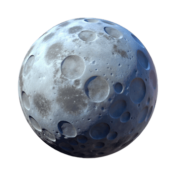 dramatic minimalist Gibbous Moon Isolated with Shadowed Surface original png