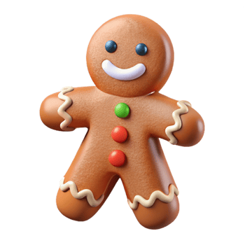 elegant classic Gingerbread Man with Icing Decorations Isolated original png
