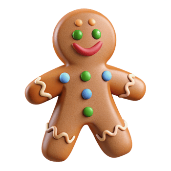 stunning modern Gingerbread Man with Icing Decorations Isolated original png