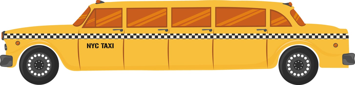 vintage retro taxi limousine yellow black and white checkerboard vector