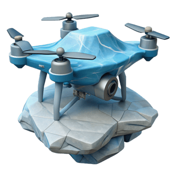 vibrant contemporary Glacier Monitoring Drone Isolated authentic png