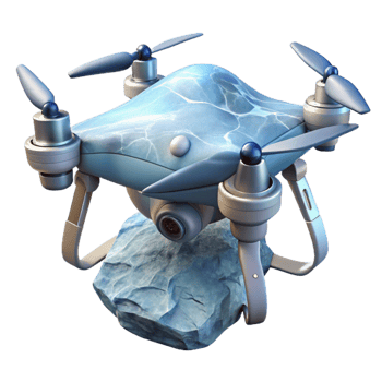 impressive vintage Glacier Monitoring Drone Isolated premium png