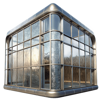 Glass and Metal Facade Detail Transparent Background png