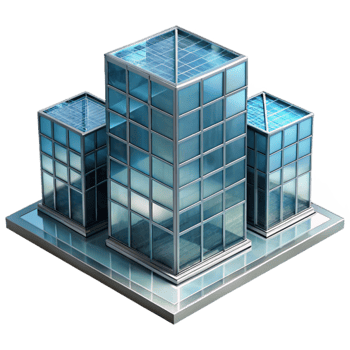 serene artistic Glass Building Reflection Cityscape Transparent Element premium png