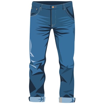 Cartoon Jeans Icon Illustration White Background vector
