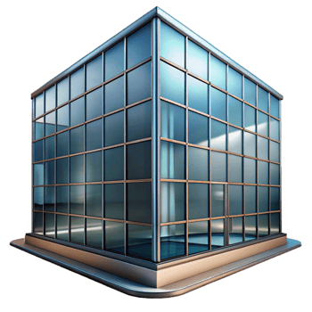 beautiful classic Glass Building Reflection Cutout Isolated high quality png