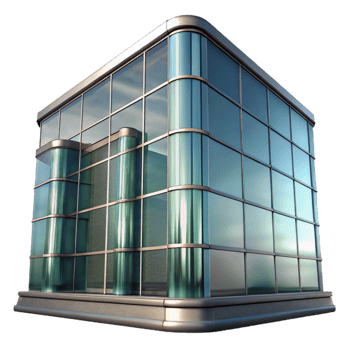 stunning classic Glass Facade Reflection Cutout Element high resolution png