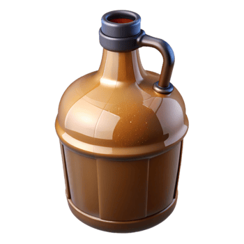 magnificent abstract Glass Growler Filled with Craft Beer Isolated png