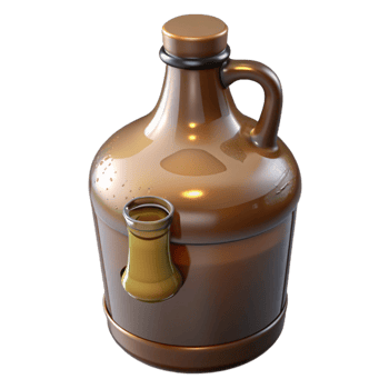 impressive creative Glass Growler Filled with Craft Beer Isolated authentic png