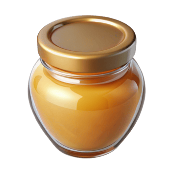 magnificent classic Glass Jar of Honey with Wooden Dipper Transparent Background exclusive png