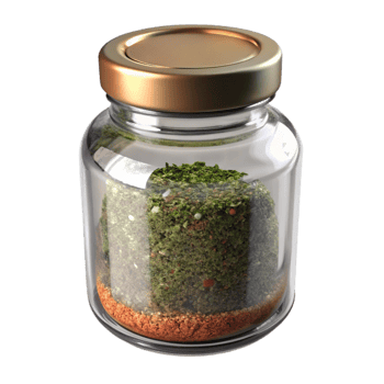 dramatic abstract Glass Jar with Dried Herbs and Spices Transparent Background original png