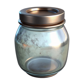 impressive modern Glass Jar with Metal Lid Isolated Transparent Background high resolution png