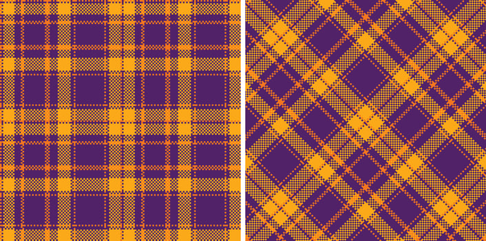 Modern Muted Royal Purple Seamless Madras Plaid Textile Design vector