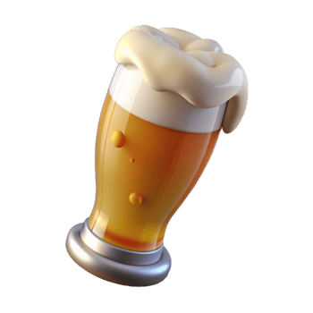 magnificent rustic Glass of Pilsner Beer with Thin Foam Cutout detailed png