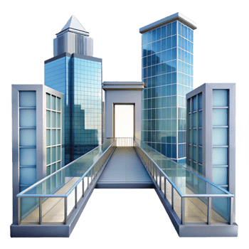 dramatic rustic Glass Skybridge Between Buildings Transparent authentic png
