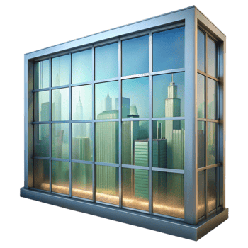 beautiful contemporary Glass Wall with City View Transparent high quality png