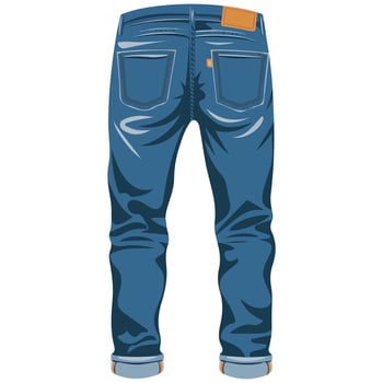 Cartoon Jeans Icon Illustration on White Background vector