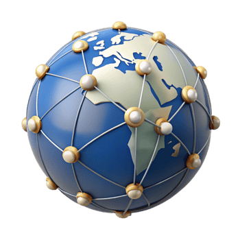 vibrant modern Globe with Network Connections Isolated Graphic genuine png