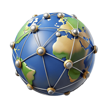 impressive minimalist Globe with Network Connections Isolated Graphic exclusive png
