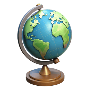 dramatic creative Globe with Stand Side View Transparent Background professional png