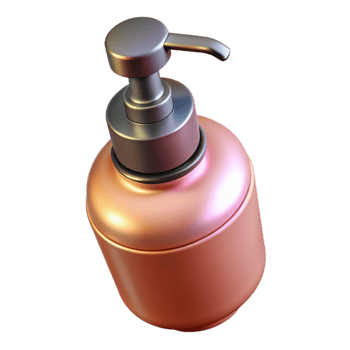 serene traditional Glossy Cosmetic Bottle with Pump Dispenser Isolated genuine png