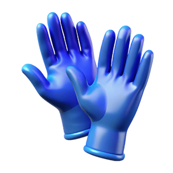beautiful artistic Gloves Nitrile Blue Isolated premium png