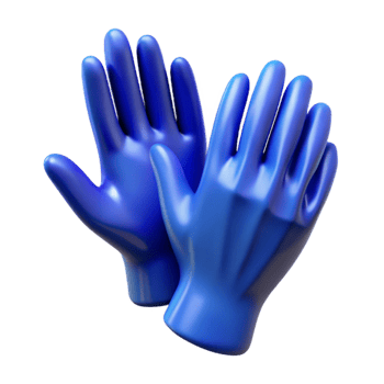extraordinary artistic Gloves Nitrile Blue Isolated premium png