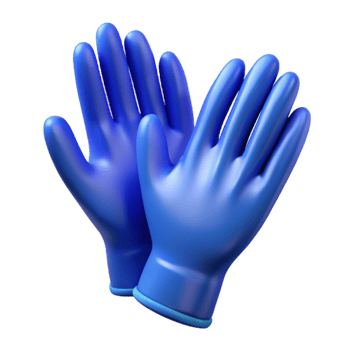 magnificent classic Gloves Nitrile Blue Isolated professional png