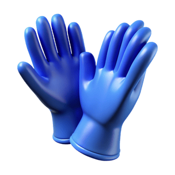 serene rustic Gloves Pair Blue Rubber Isolated Element original png