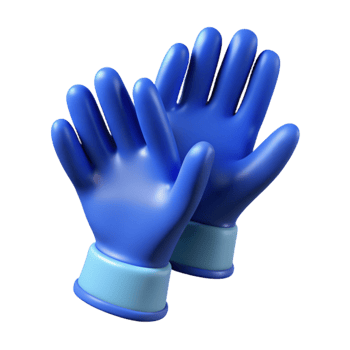 vibrant traditional Gloves Pair Blue Rubber Isolated Element png