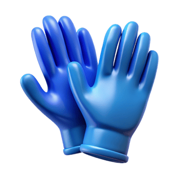 beautiful contemporary Gloves Pair Blue Rubber Isolated Element detailed png
