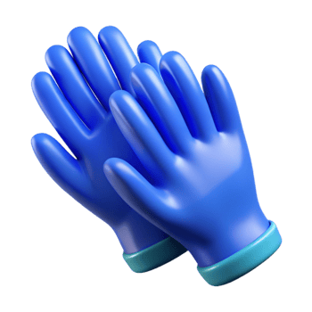vibrant contemporary Gloves Pair Blue Rubber Isolated Element high quality png