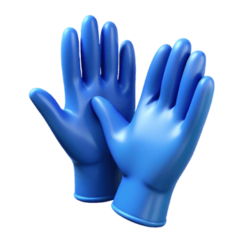 vibrant rustic Gloves Pair Medical Blue Nitrile Islolated premium png