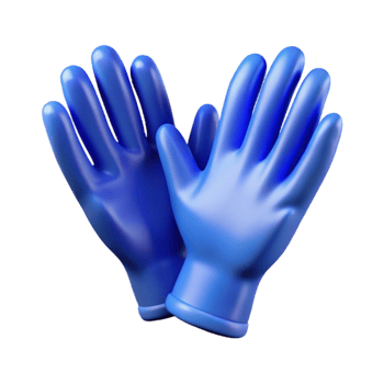 serene abstract Gloves Pair Medical Blue Nitrile Islolated original png