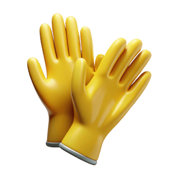 extraordinary abstract Gloves Rubber Yellow Isolated high resolution png